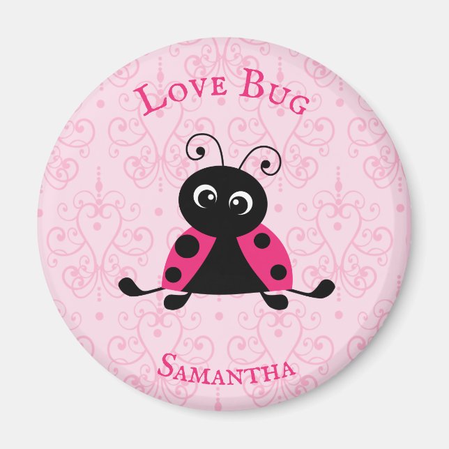 Hearts Personlig Ladybug Magnet (Framsidan)