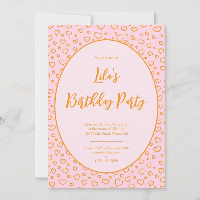 Hearts Personlig Party-inbjudan Inbjudningar (Framsida)