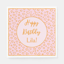 Hearts Personlig Party Pappra Napkins