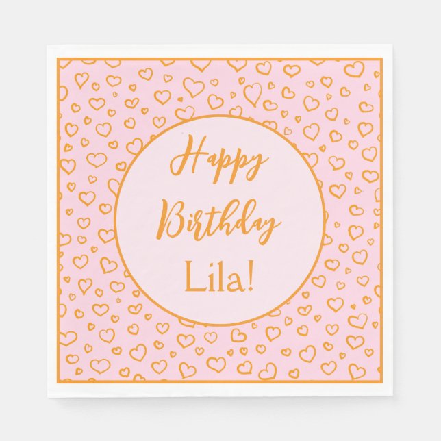 Hearts Personlig Party Pappra Napkins Pappersservett (Framsidan)