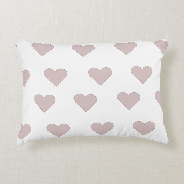 Hearts pink & white prydnadskudde (Framsidan)