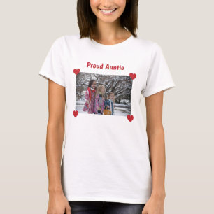 Hearts Proud Auntie Kärlek personalize Photo make T Shirt