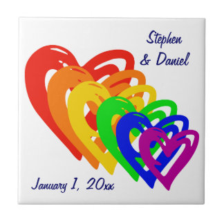 Hearts Rainbow Kakelplatta