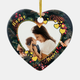 Hearts Ram Photo Ornament med andningsbakgrund