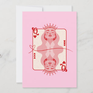 Hearts Red and Rosa Art Julkort