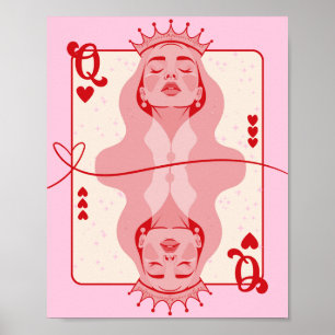Hearts Red and Rosa Art Poster