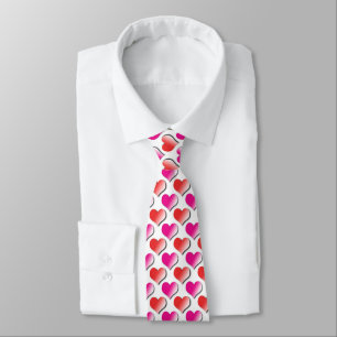 Hearts Red and Rosa Polka Dot Mönster Neck Tie Slips
