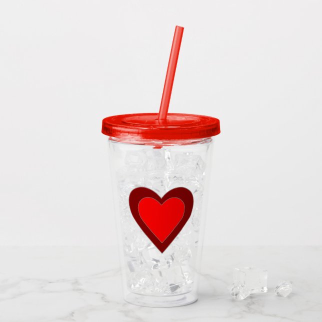 Hearts Red Burgundy Valentine Day Kärlek 4Erica Take Away Mugg (Baksida Ice)
