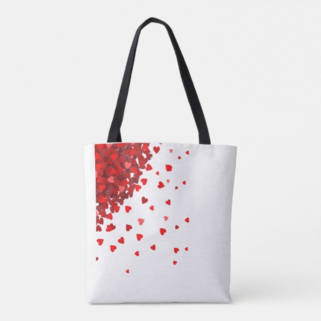 Hearts Red Kärlek Valentine Tygkasse (Baksida)