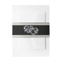 Hearts & Ribbon - Svart/Silver