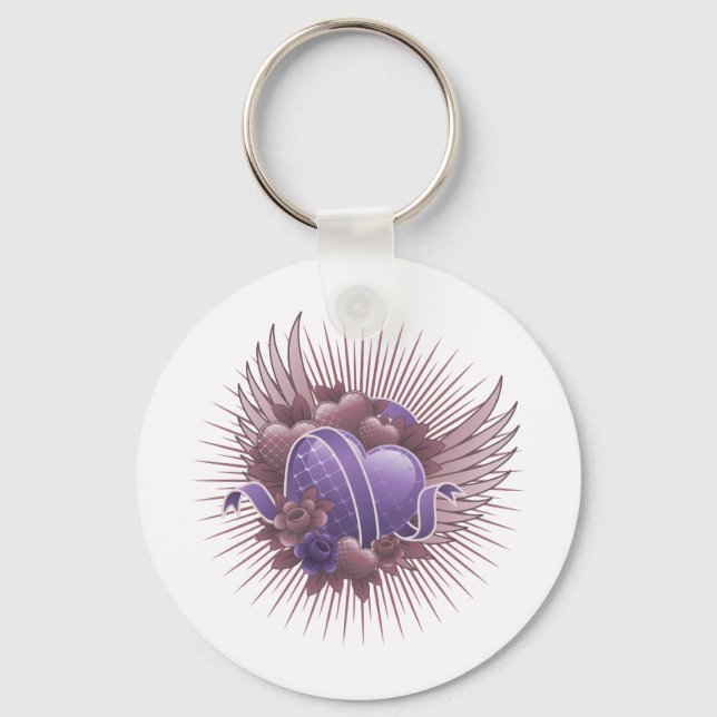 Hearts Ro och Vingar Nyckelring (Framsida)