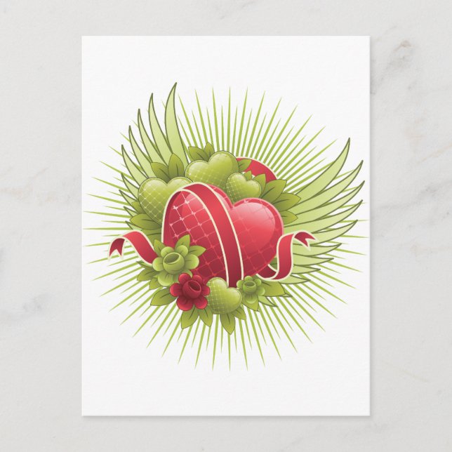 Hearts Ro och Vingar Vykort (Framsida)