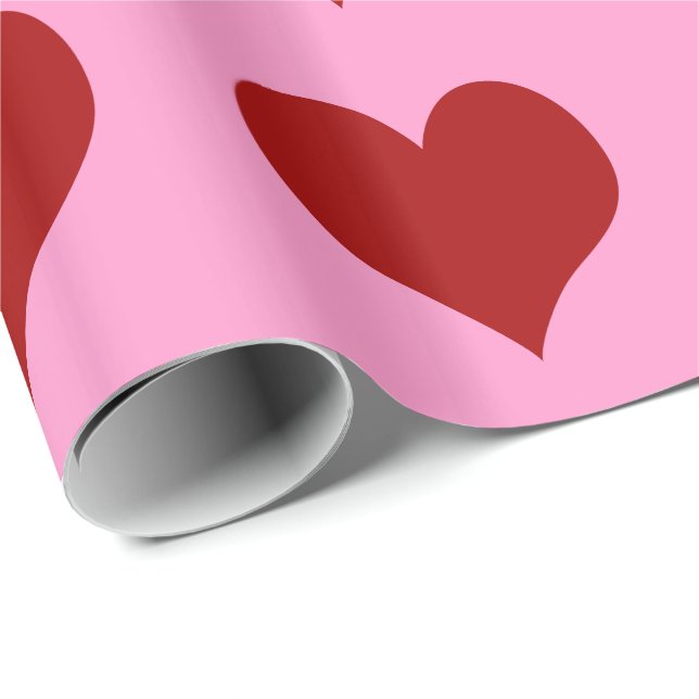 Hearts ~ Roll Gift Wrapping Papper FÄRG CHANGE Presentpapper (Rullad Hörn)