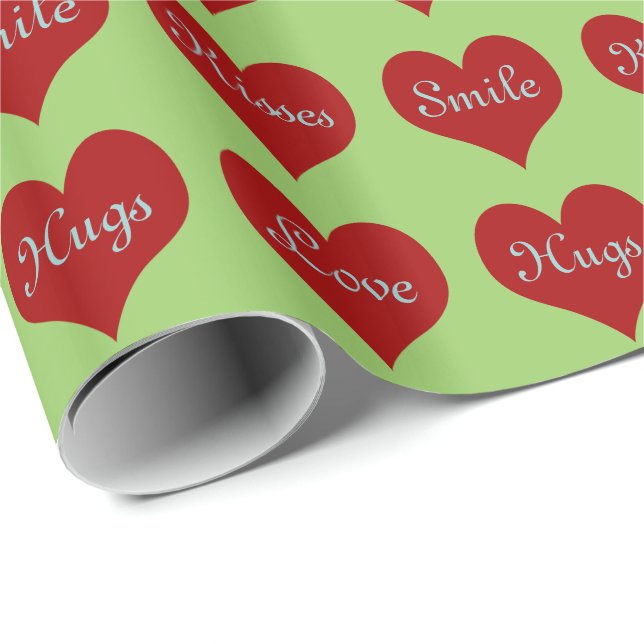 Hearts ~ Roll Gift Wrapping Papper FÄRG CHANGE Presentpapper (Rullad Hörn)