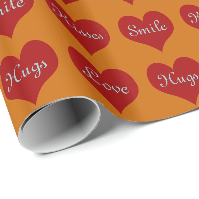 Hearts ~ Roll Gift Wrapping Papper FÄRG CHANGE Presentpapper (Rullad Hörn)