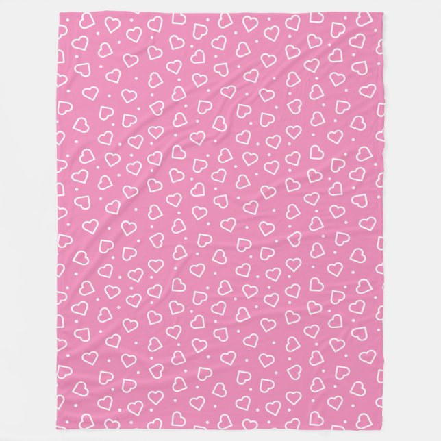 Hearts Rosa Fleece Blanket (Framsidan)