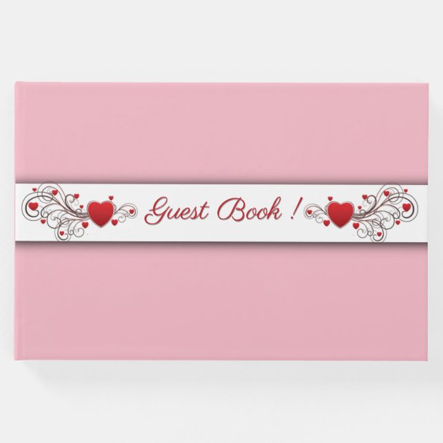Hearts Rosa Guest Bok (Framsida)