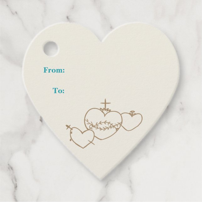 Hearts Rosary Gift Märkres Gåvor Etiketter (Framsida)
