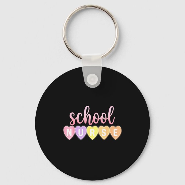 Hearts School Nurse Medical Istant Valentines Day  Nyckelring (Framsida)