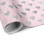 Hearts Silver Glam Rosa ros Pastel Shiny Presentpapper<br><div class="desc">Minimalism och elegance Art Deco-form Glam och Chic delikat svällning Papper</div>