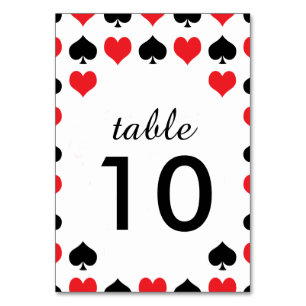 Hearts Spades Casino Bord Card Bordsnummer