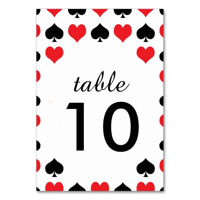 Hearts Spades Casino Bord Card Bordsnummer (Framsidan)