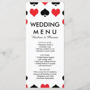 Hearts Spades Casino Bröllop Menu Meny