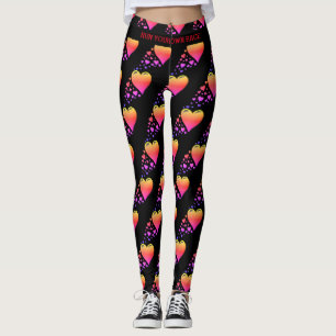 Hearts SPRINGA DITT TÄVLING Valentine Anpassningsb Leggings