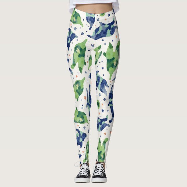 Hearts Stars Camouflage Leggings (Framsida)