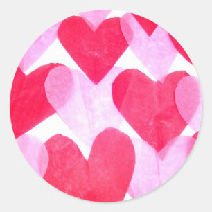 Hearts Sticker Runt Klistermärke