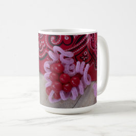 Hearts & Sweets Red & rosa rustic Kaffemugg