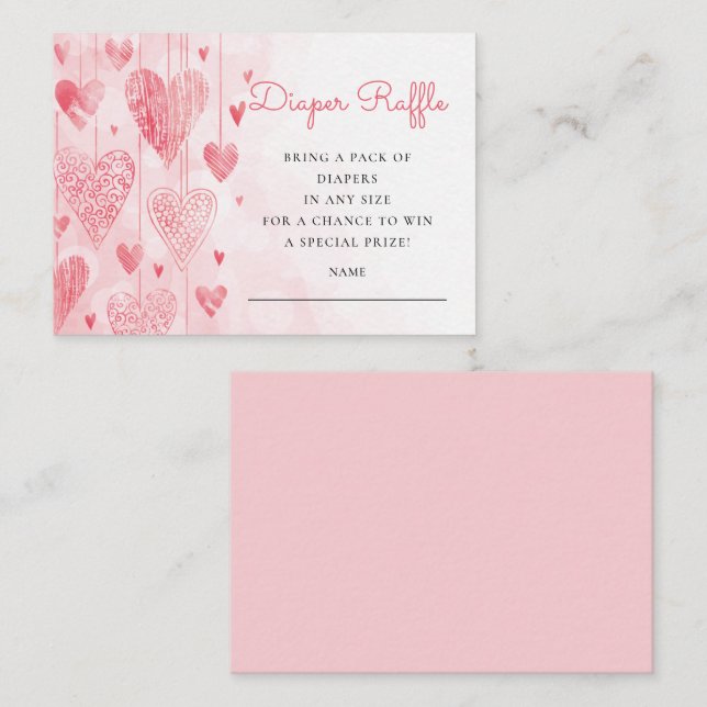 Hearts Swehoney Baby Diaper Raffle Tilläggskort (Fram/baksida)