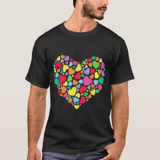 Hearts T Shirt Kids School Valentines day Girls Bo
