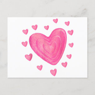 Hearts T Shirt Kids School Valentines day Girls Bo Vykort