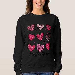 Hearts Teach Kärlek Inspire 1st Klass Lacher Valen T Shirt