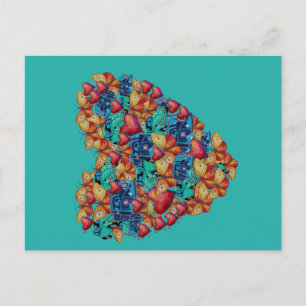 Hearts teckning vykort,Valentine Heart Art Art Helg Vykort