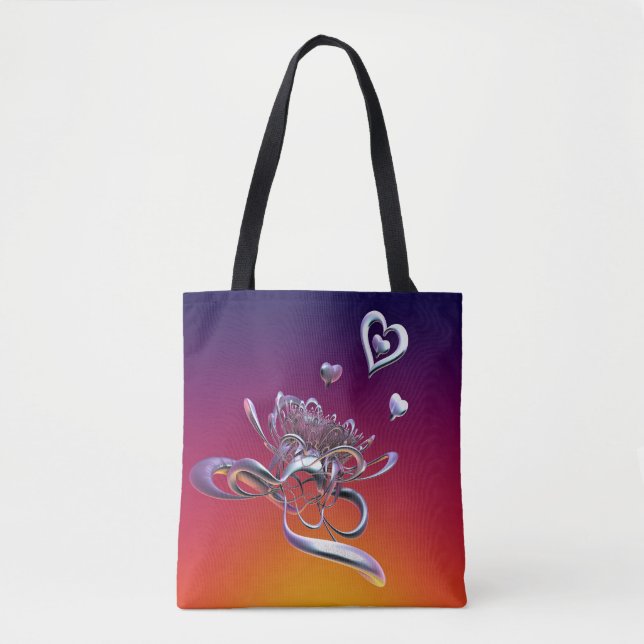 Hearts Tote Bag Tygkasse (Framsida)
