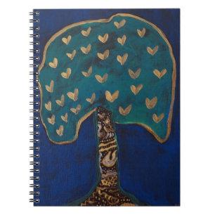 Hearts Träd Kärlek Magic Illustration Notebook Anteckningsbok Med Spiral