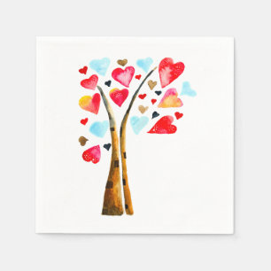 Hearts träd whimsical valemtines pappersservett