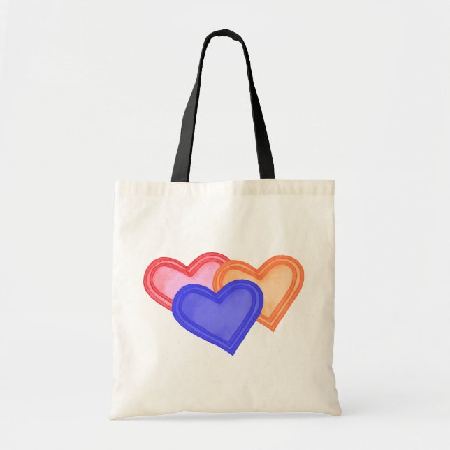 Hearts Trio Bag Tygkasse (Framsidan)