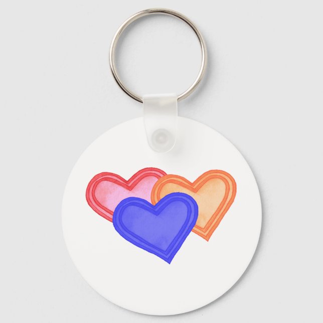 Hearts Trio-nyckelkedja Nyckelring (Framsida)