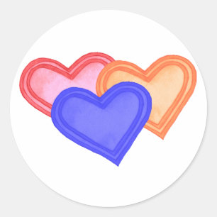 Hearts Trio Stickers Runt Klistermärke