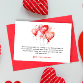 Hearts Valentine Baby Shower Tack Kort