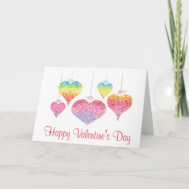 Hearts Valentine Day Card Kort (Framsida)