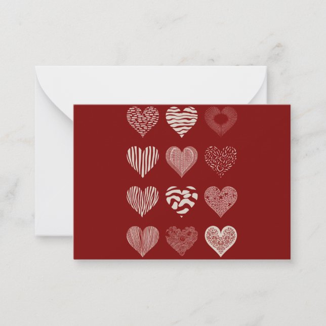 Hearts Valentine Day Nine Hearts Valentine Kärlek Anteckningskort (Framsida)