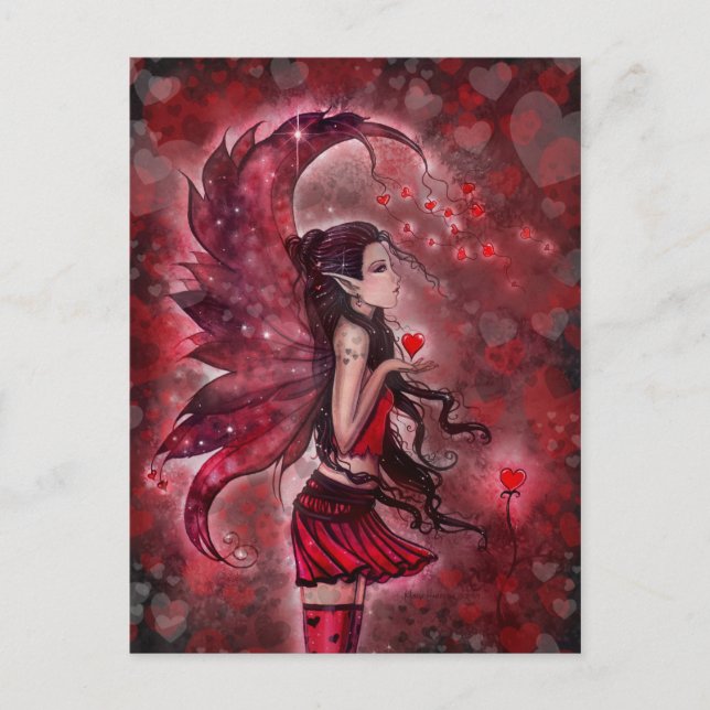 Hearts Valentine Fairy Postcard av Molly Harrison Helg Vykort (Framsida)