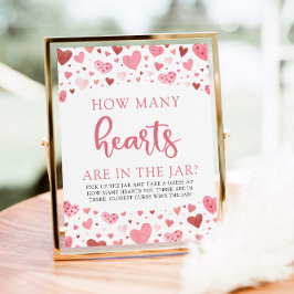 Hearts Valentine Hur Många Hjärtan Baby Shower Spe Poster