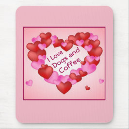 Hearts Valentine "i Kärlek Hundar och kaffe" Musmatta