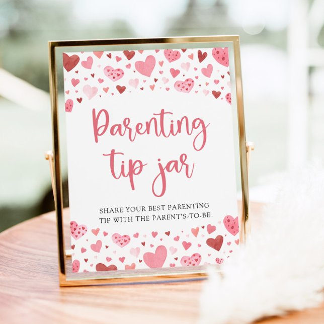 Hearts Valentine Parating Tip Burk Advice-tecken Poster (Skapare uppladdad)
