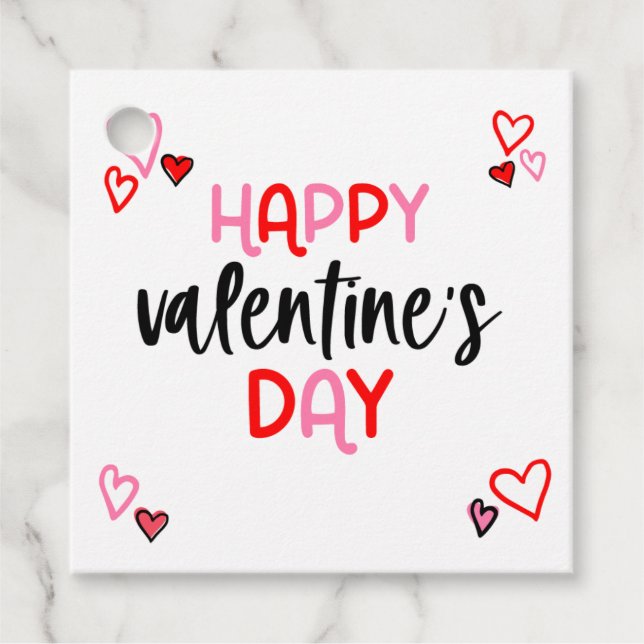Hearts Valentines day Favor Gift-Märkre Gåvor Etiketter (Framsida)